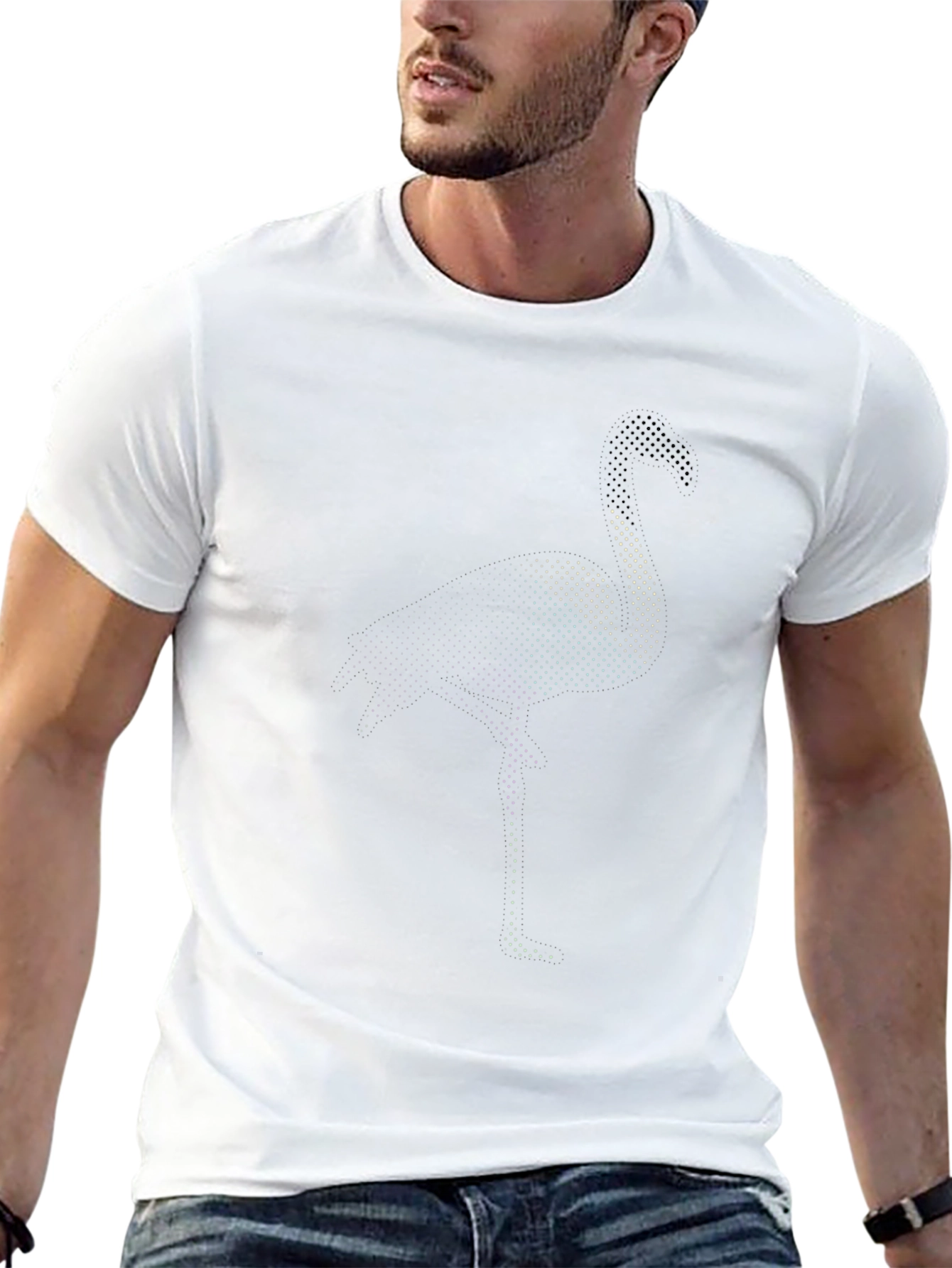 Mens Black Flamingo Graphic Tee