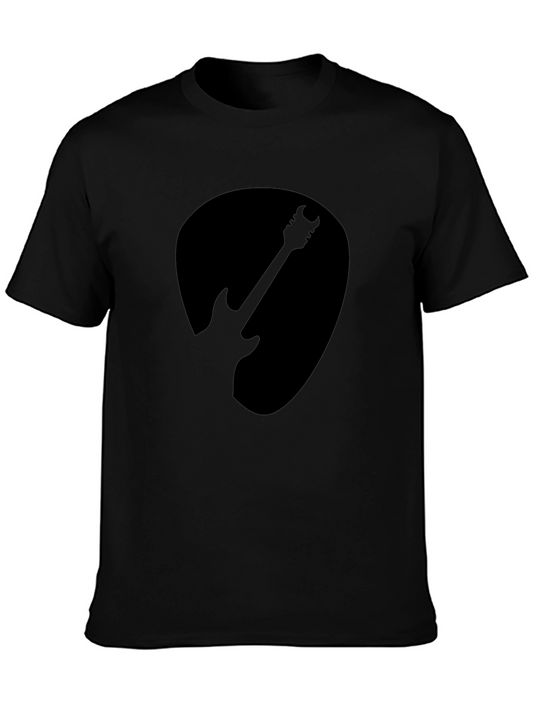 Guitar Silhouette Graphic T-Shirt - Black
