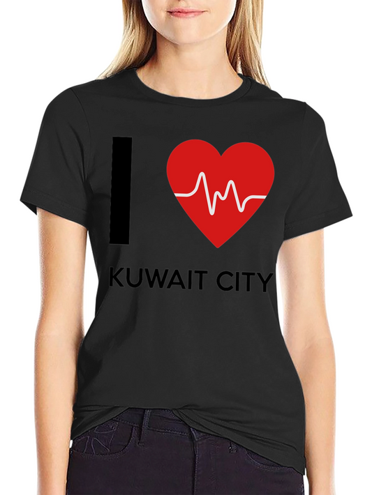 I Love Kuwait City T-Shirt Heartbeat Design