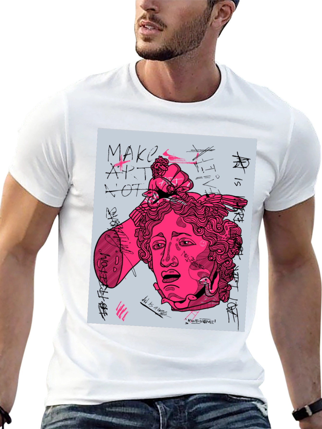 Edgy Graphic Tee - Make Art Not Love