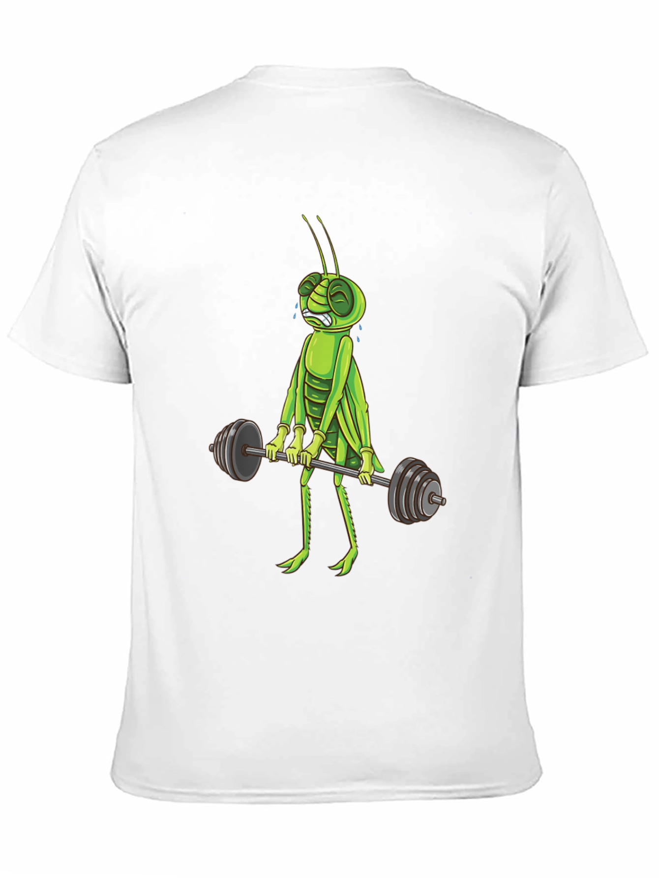 Funny Grasshopper Lifting Weights Graphic T-Shirt
