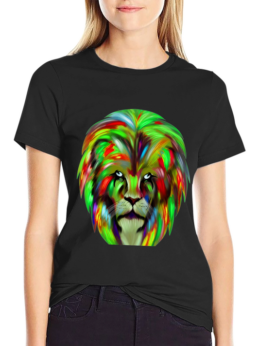 Lion Graphic Tee - Bold Colorful Design
