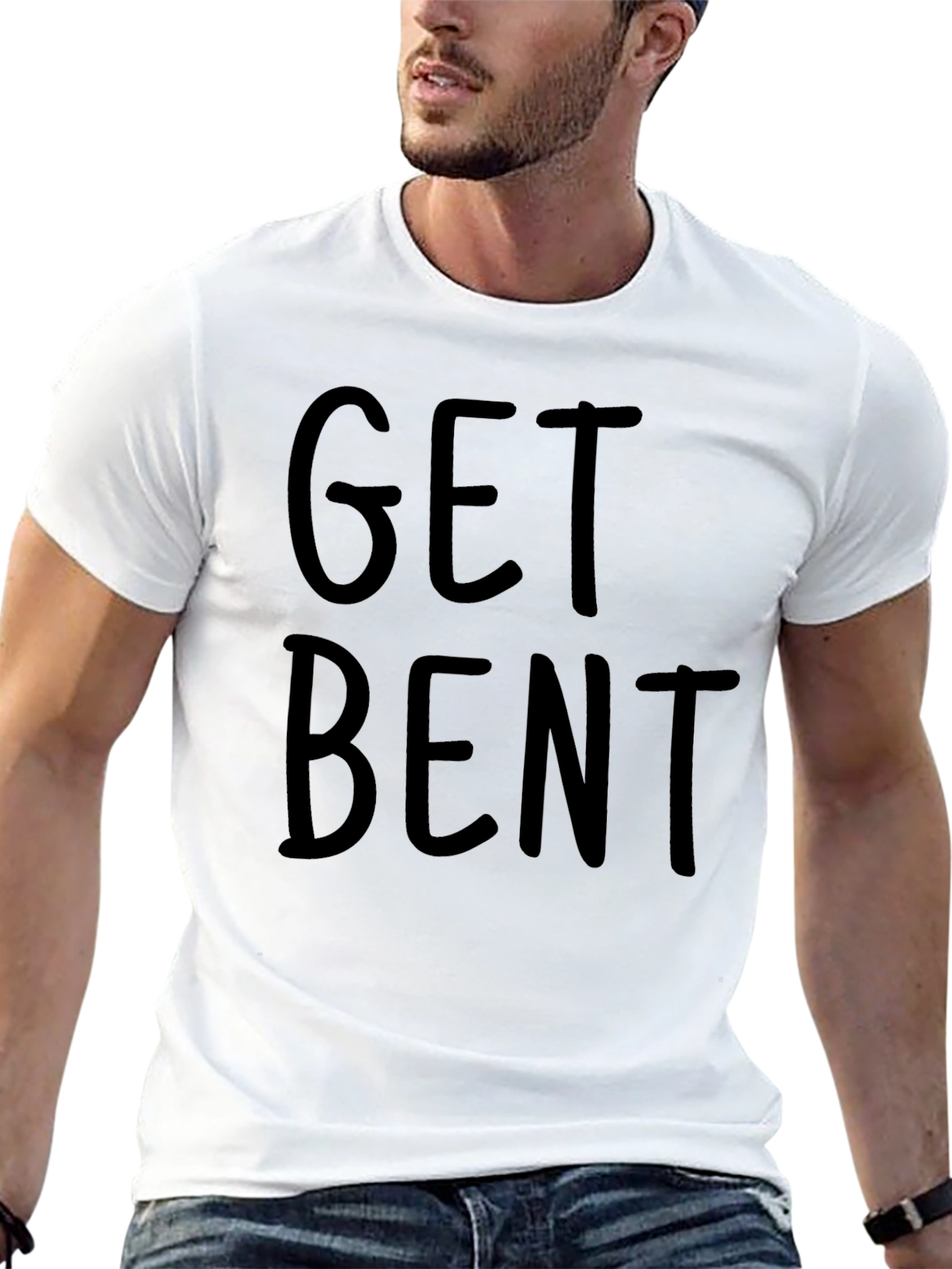 Get Bent Graphic T-Shirt - Black Crew Neck Tee