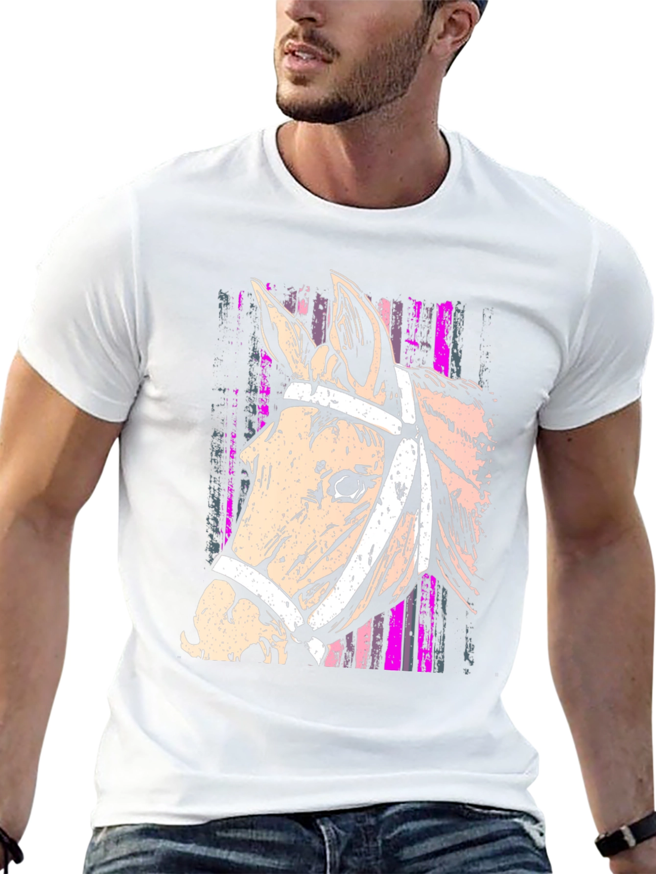 Horse Head Graphic Tee - Stylish Equestrian Design