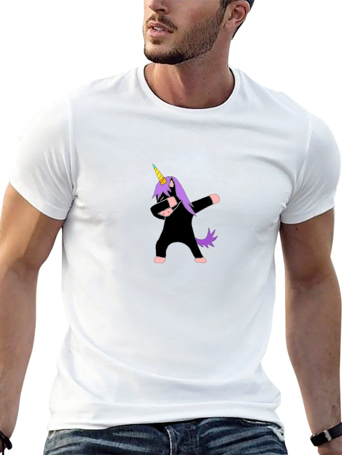 Dabbing Unicorn Black T-Shirt