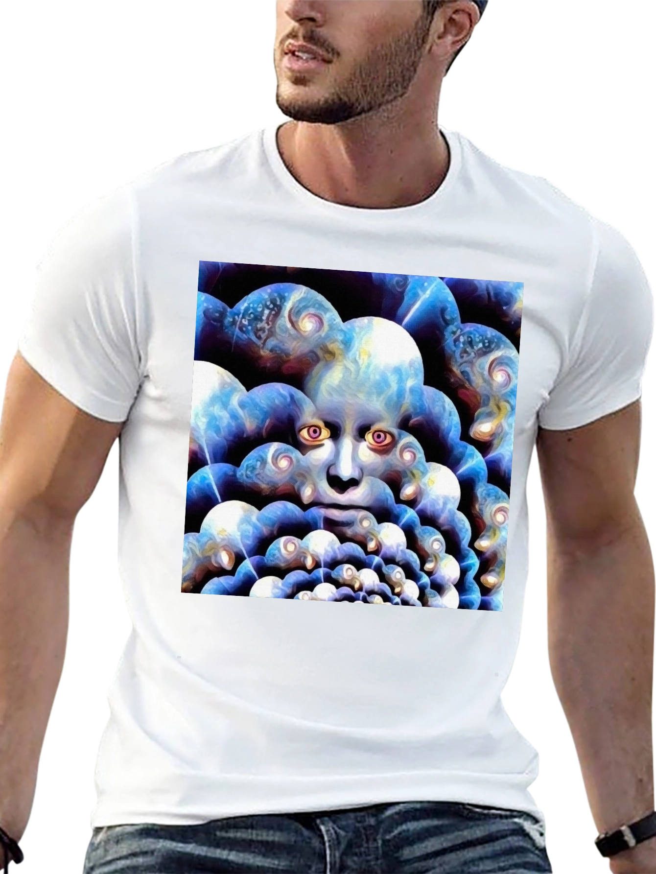Surreal Face Graphic Black T-Shirt