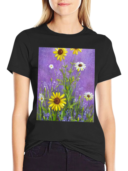 Floral Garden T-Shirt: Vibrant Sunflower Meadow Design