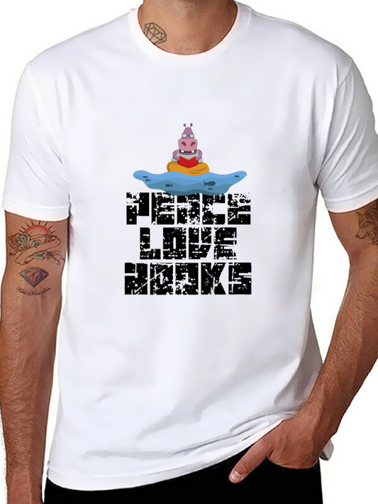 Peace Love Hawks Black Graphic Tee