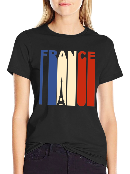 France Eiffel Tower Graphic Tee - Black