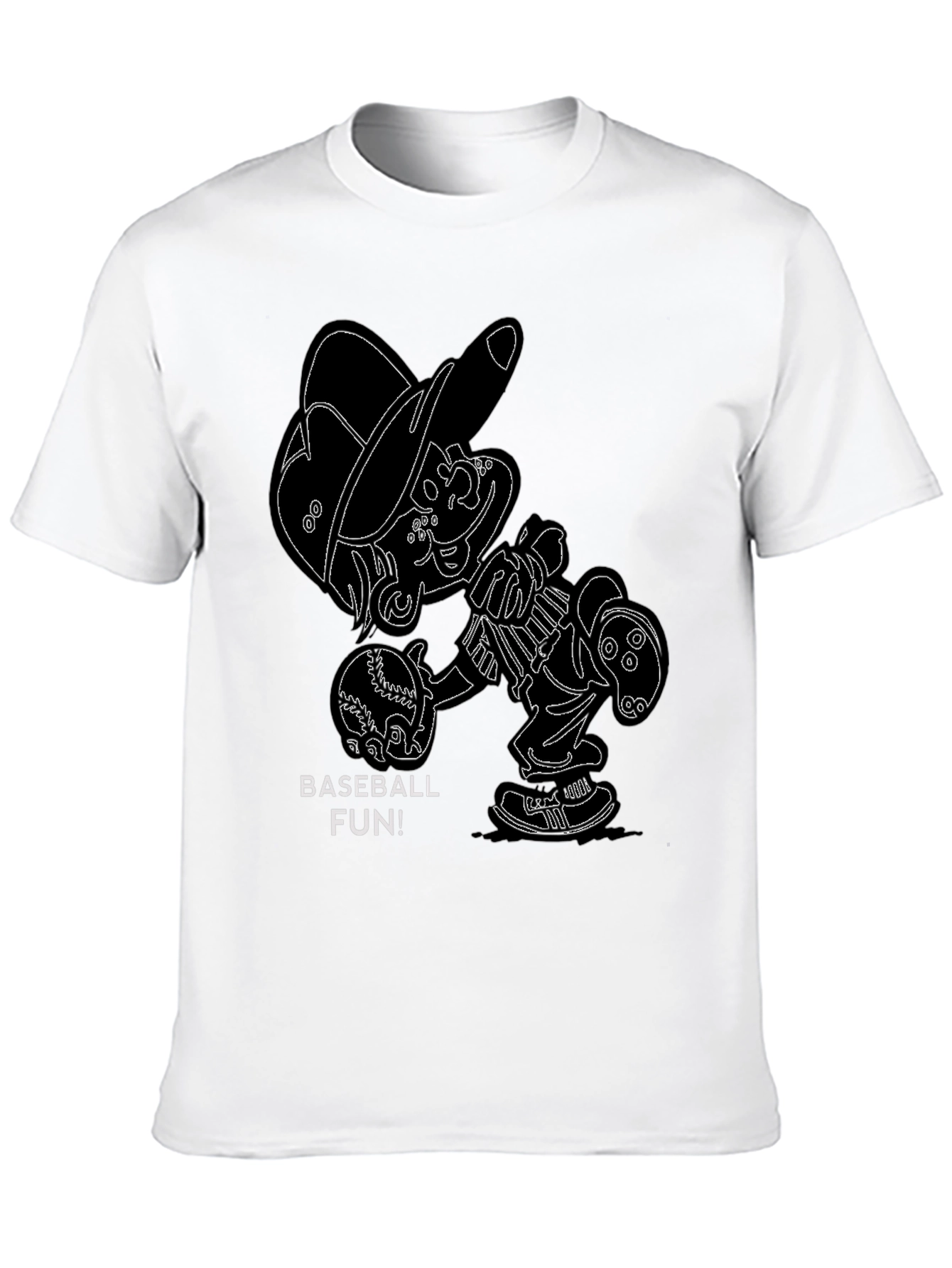 Baseball Fun Cartoon Graphic T-Shirt
