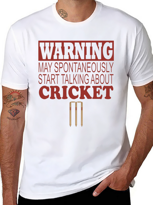 Warning Cricket T-Shirt - Black