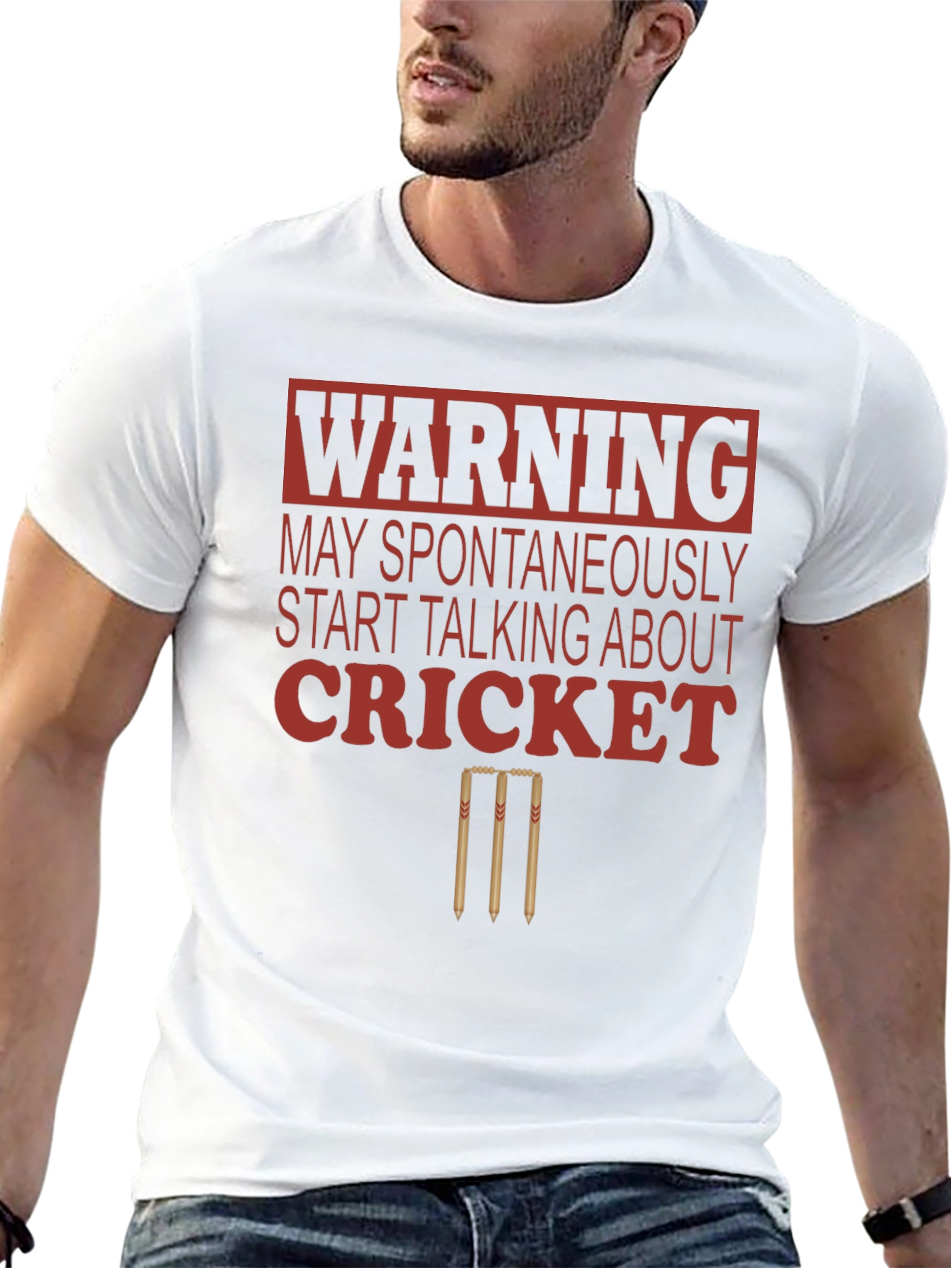 Warning Cricket T-Shirt - Black