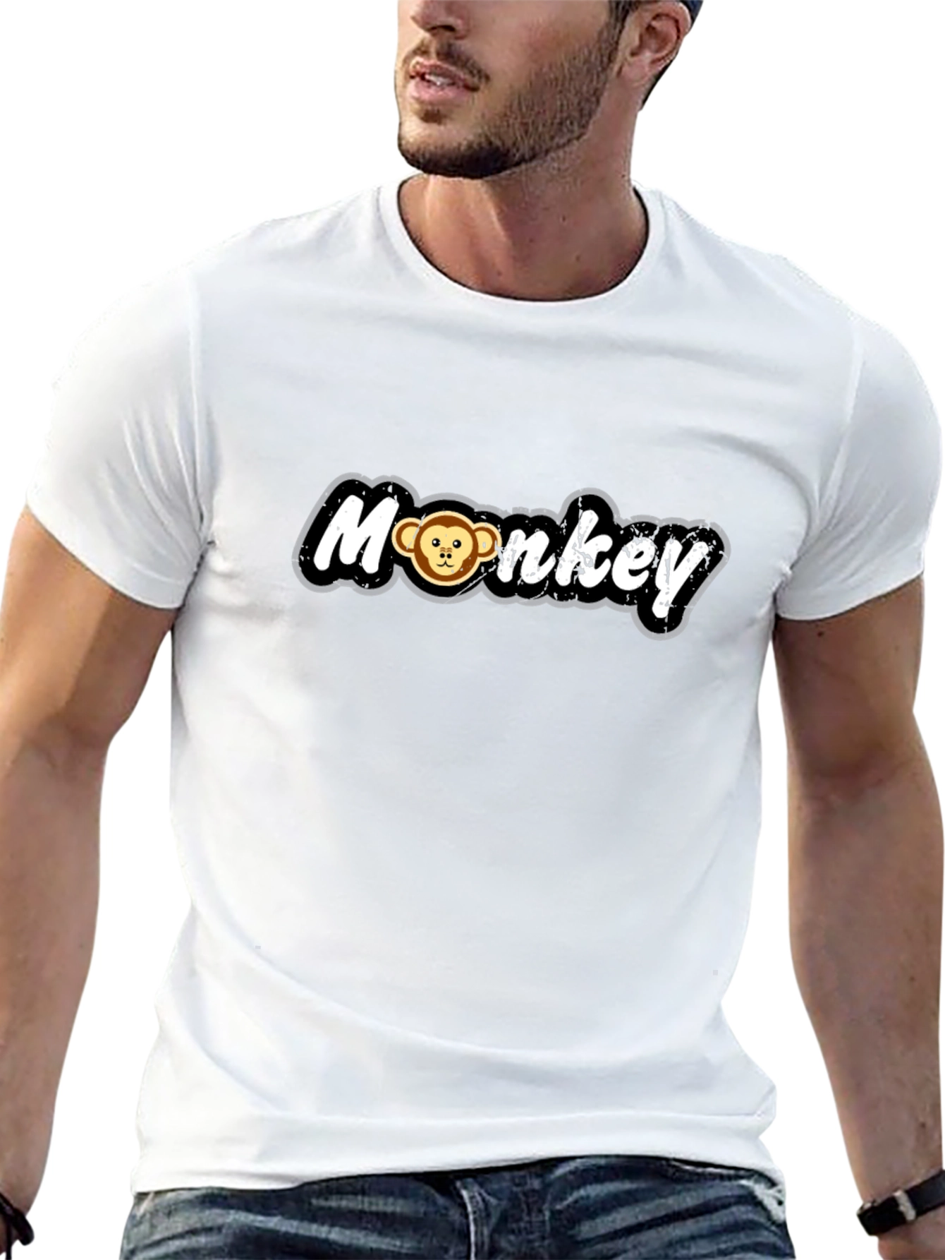 Monkey Graphic Black T-Shirt - Fun Animal Tee