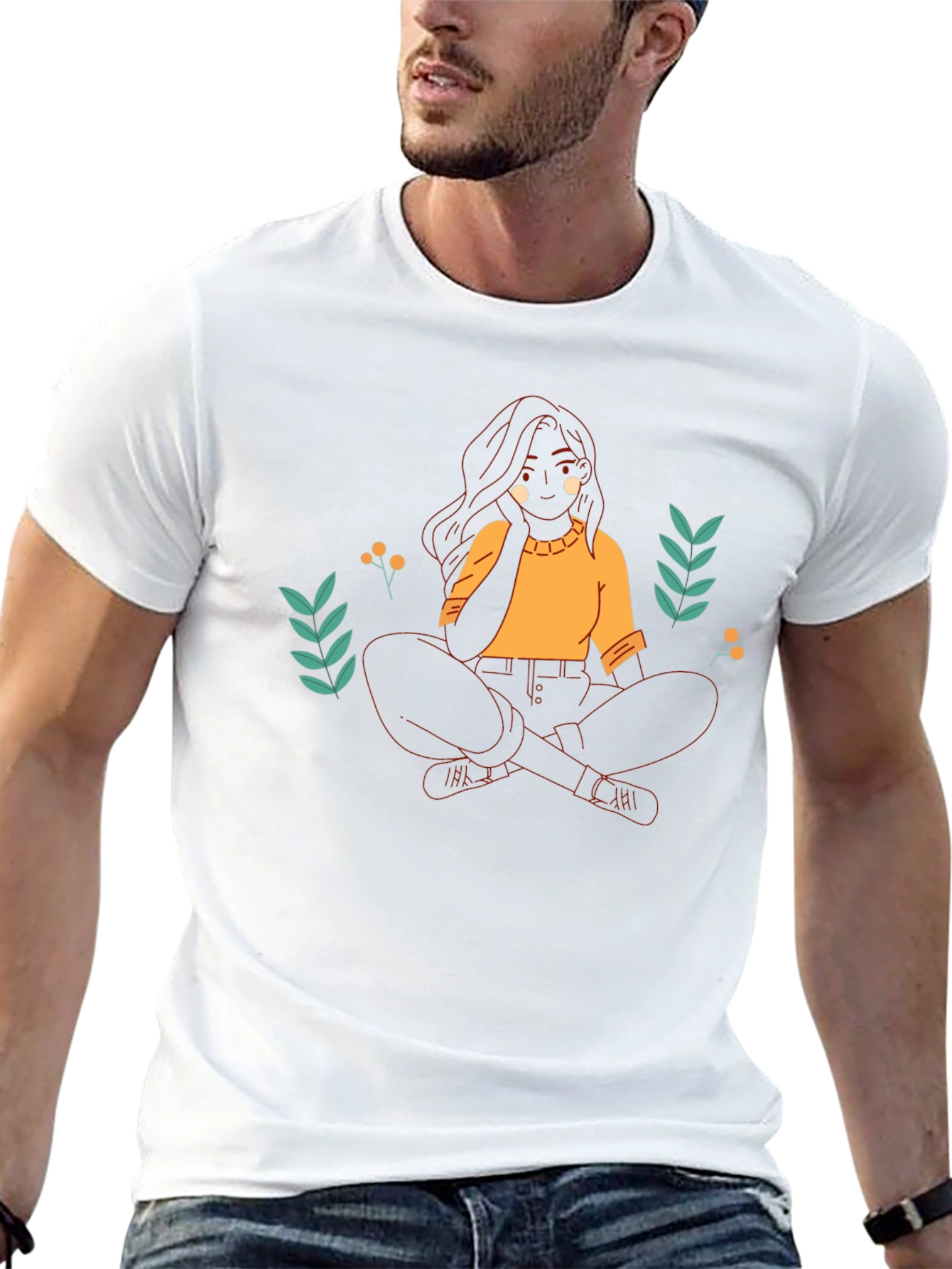 Relaxed Woman Graphic Black T-Shirt