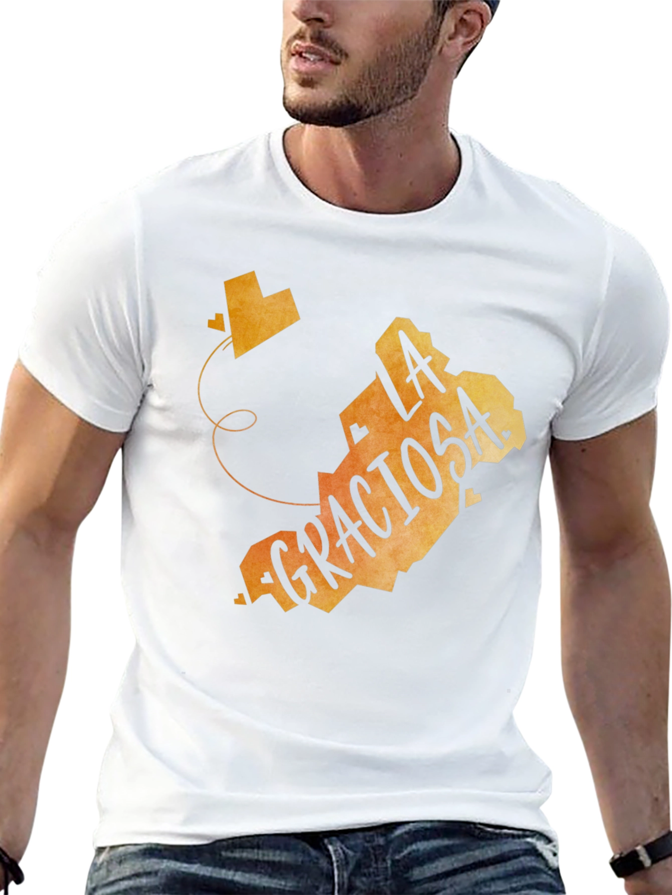 La Graciosa Island Graphic Tee - Black Crewneck T-Shirt