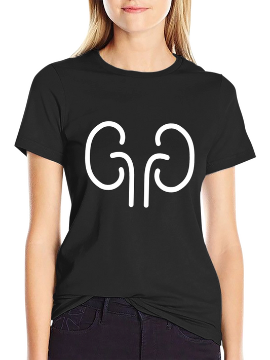 Kidney Graphic Print Black T-Shirt