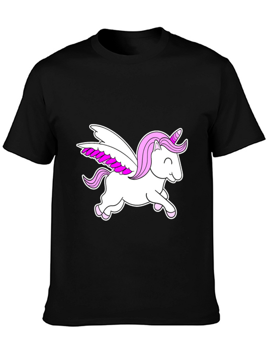 Unicorn Pegasus Black Graphic Tee
