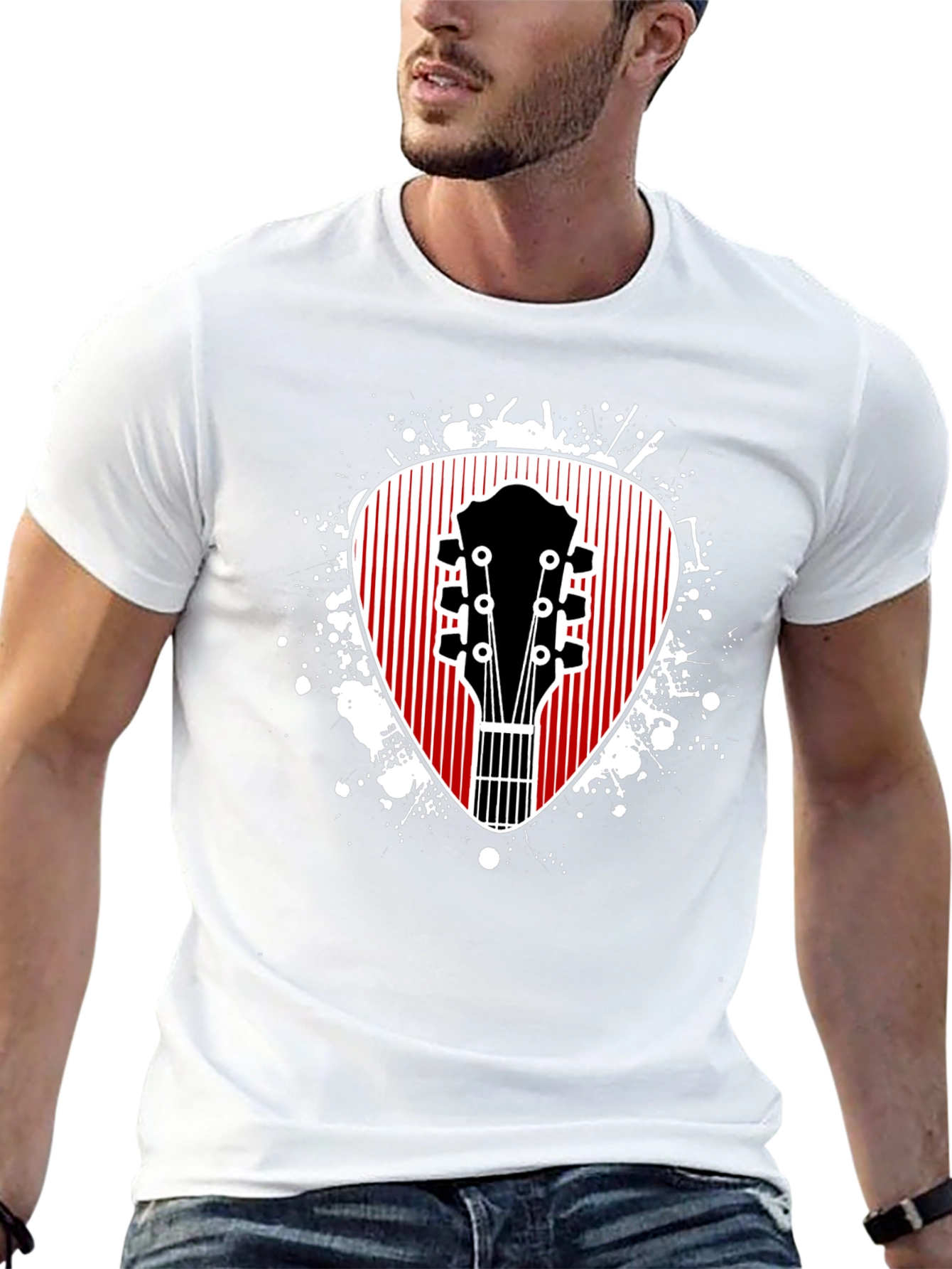 Guitar Pick Graphic Tee - Musicians Black T-Shirt