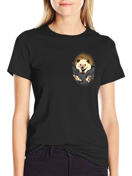 Hedgehog Pocket T-Shirt - Cute Animal Tee