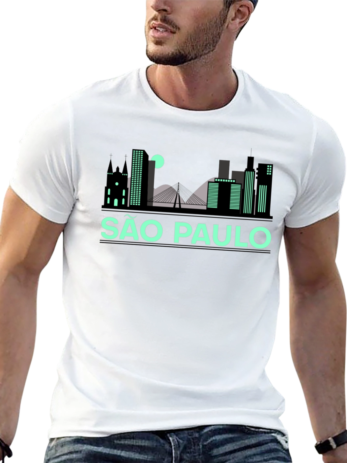 São Paulo Skyline Black T-Shirt