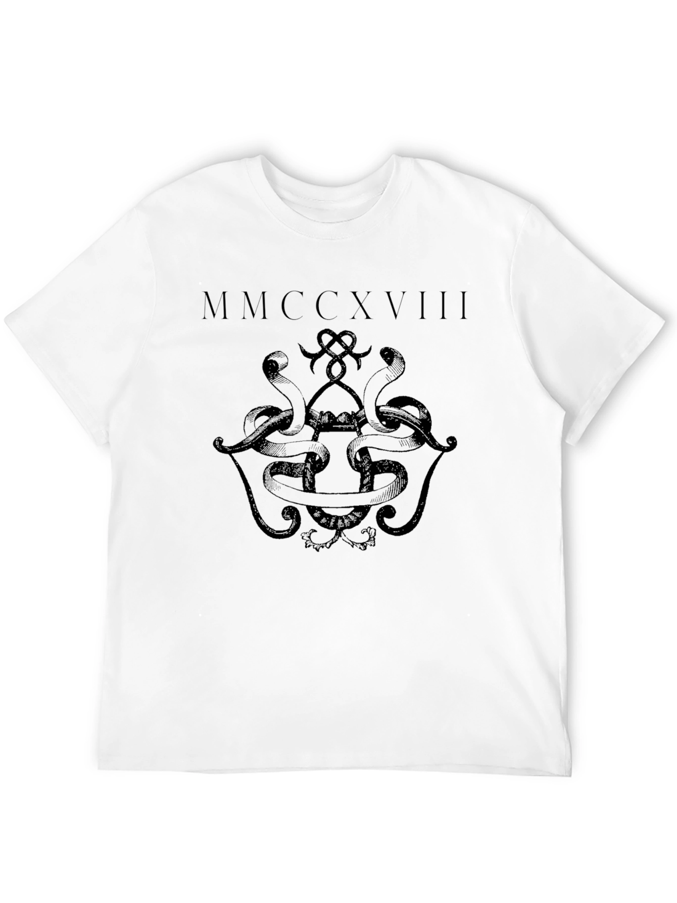 Mens Black Graphic T-Shirt - Snake Design