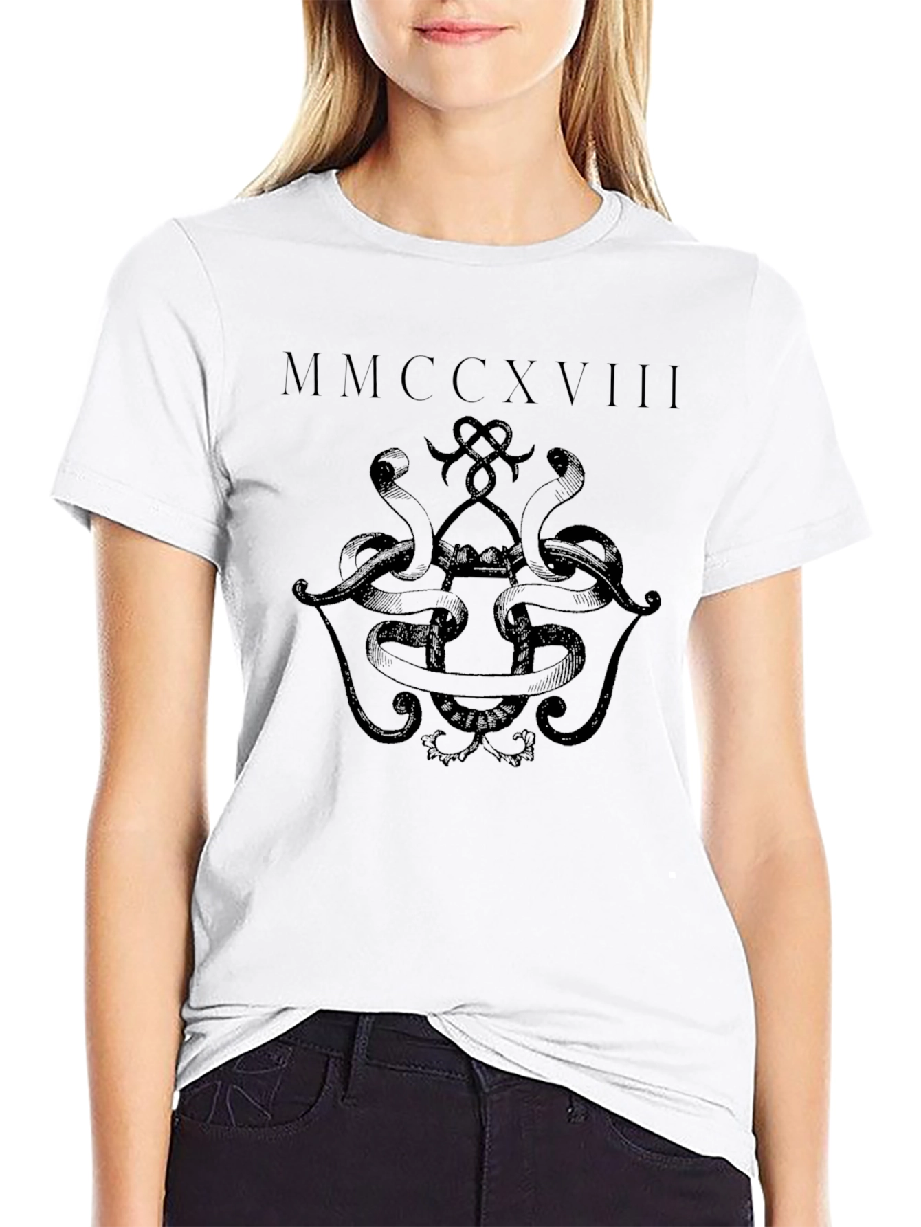 Mens Black Graphic T-Shirt - Snake Design