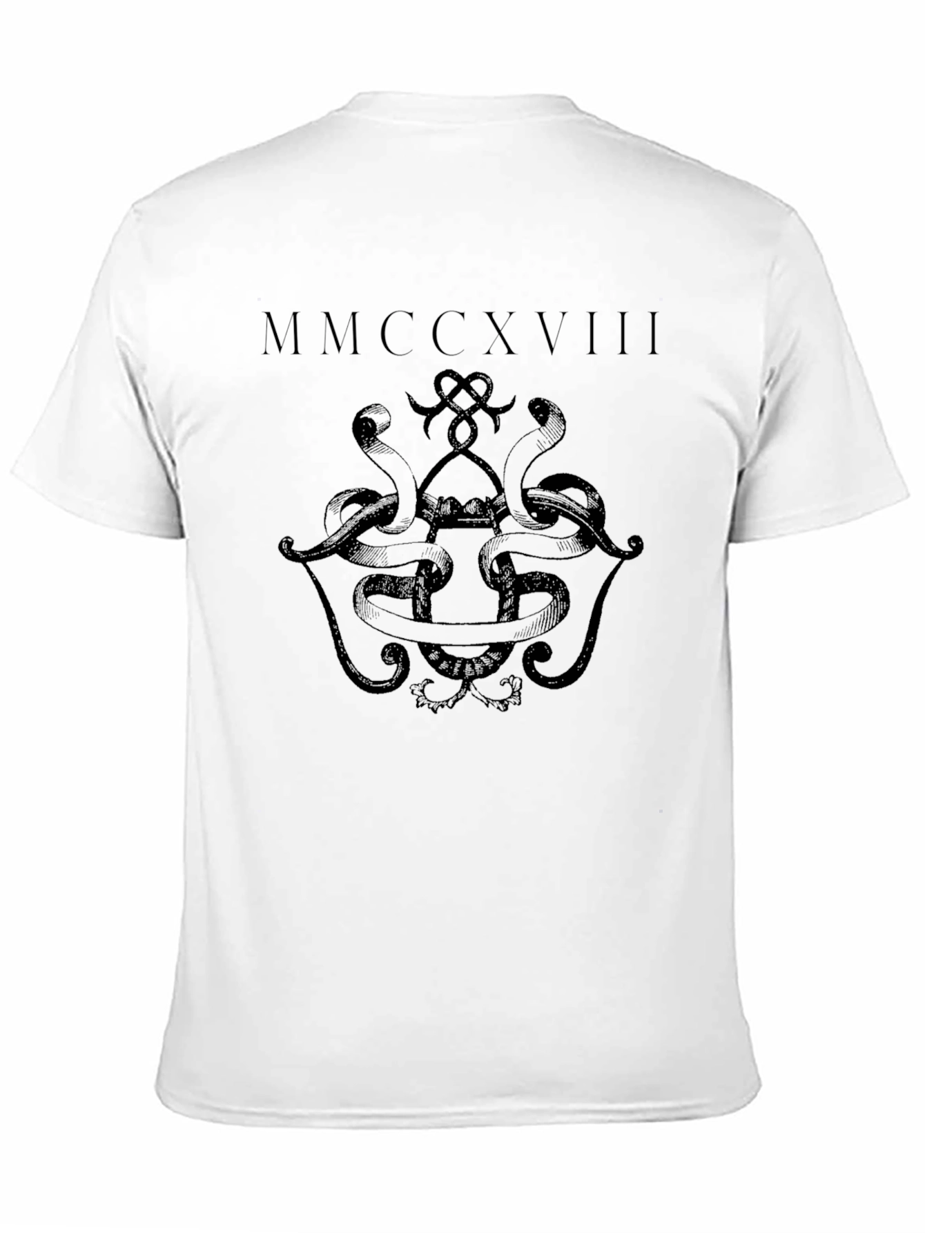 Mens Black Graphic T-Shirt - Snake Design