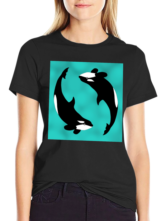 Orca Yin Yang Black T-Shirt