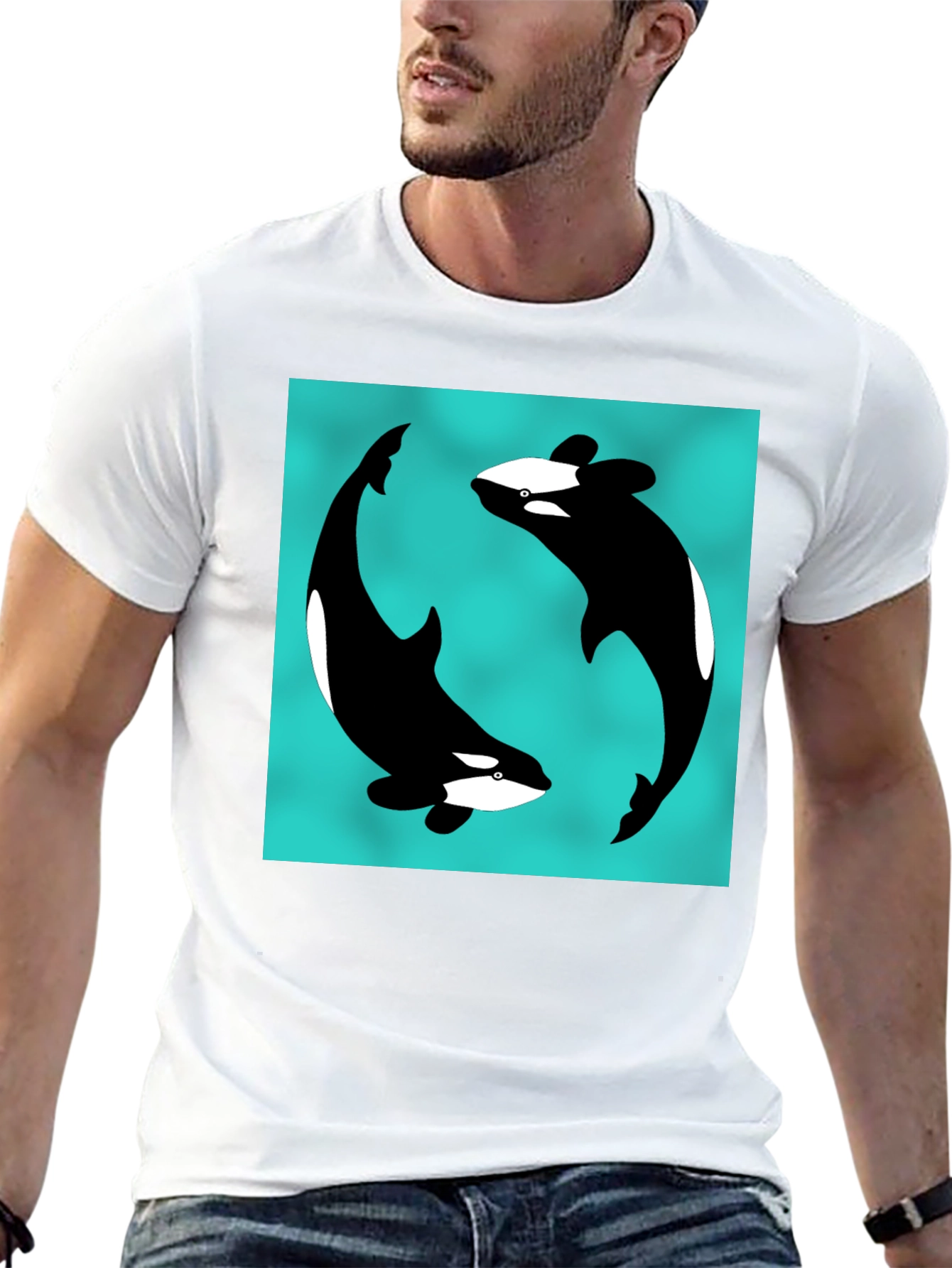 Orca Yin Yang Black T-Shirt