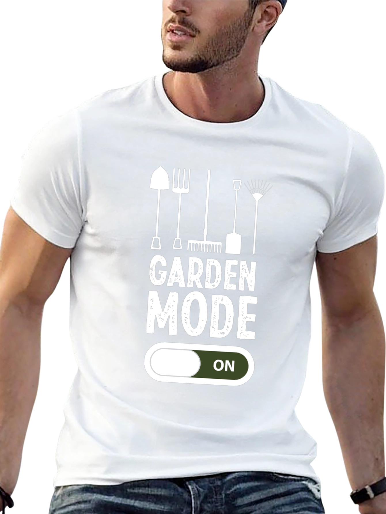 Garden Mode ON T-Shirt - Gardening Tools Graphic Tee