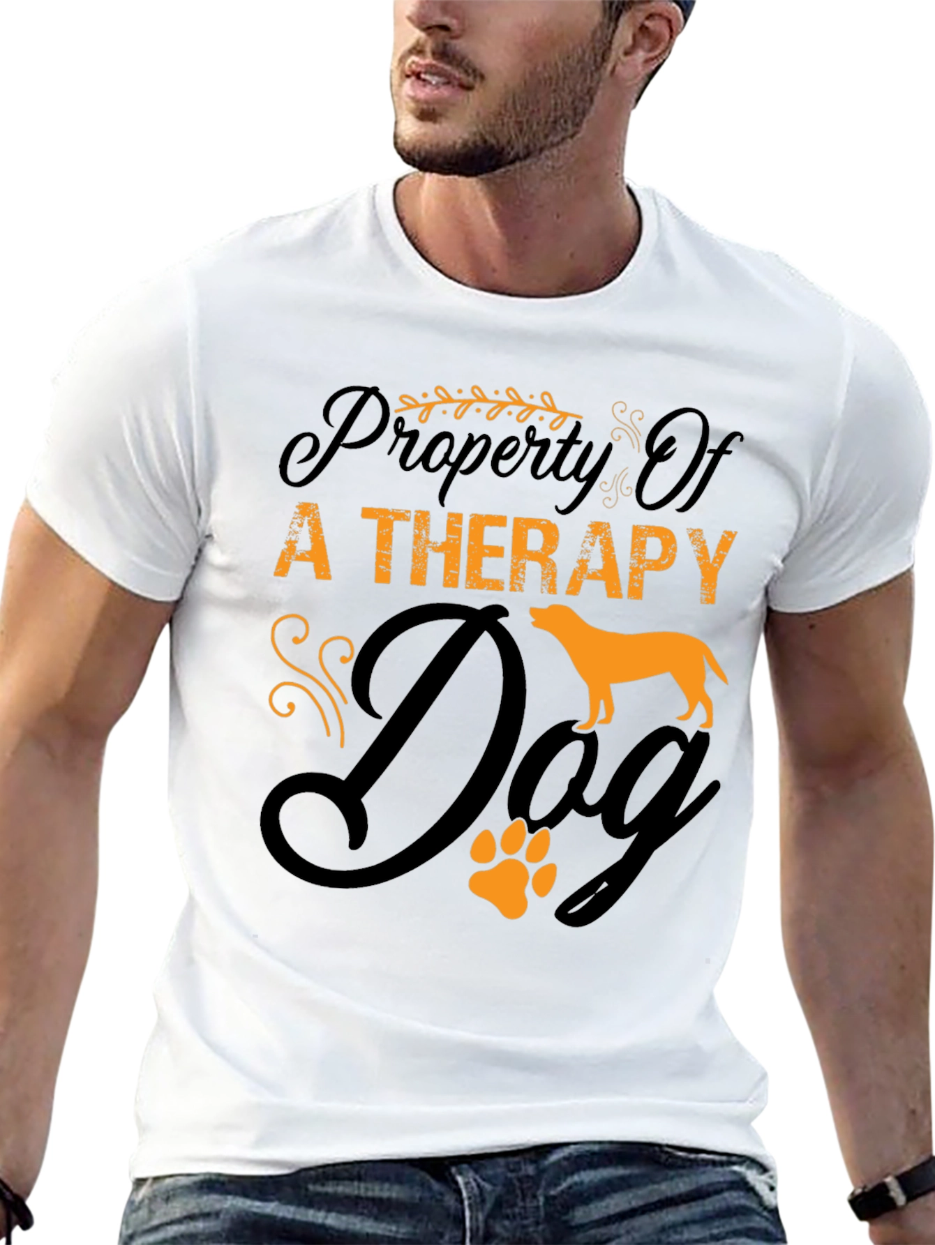 Therapy Dog T-Shirt - Unisex Black Cotton Tee