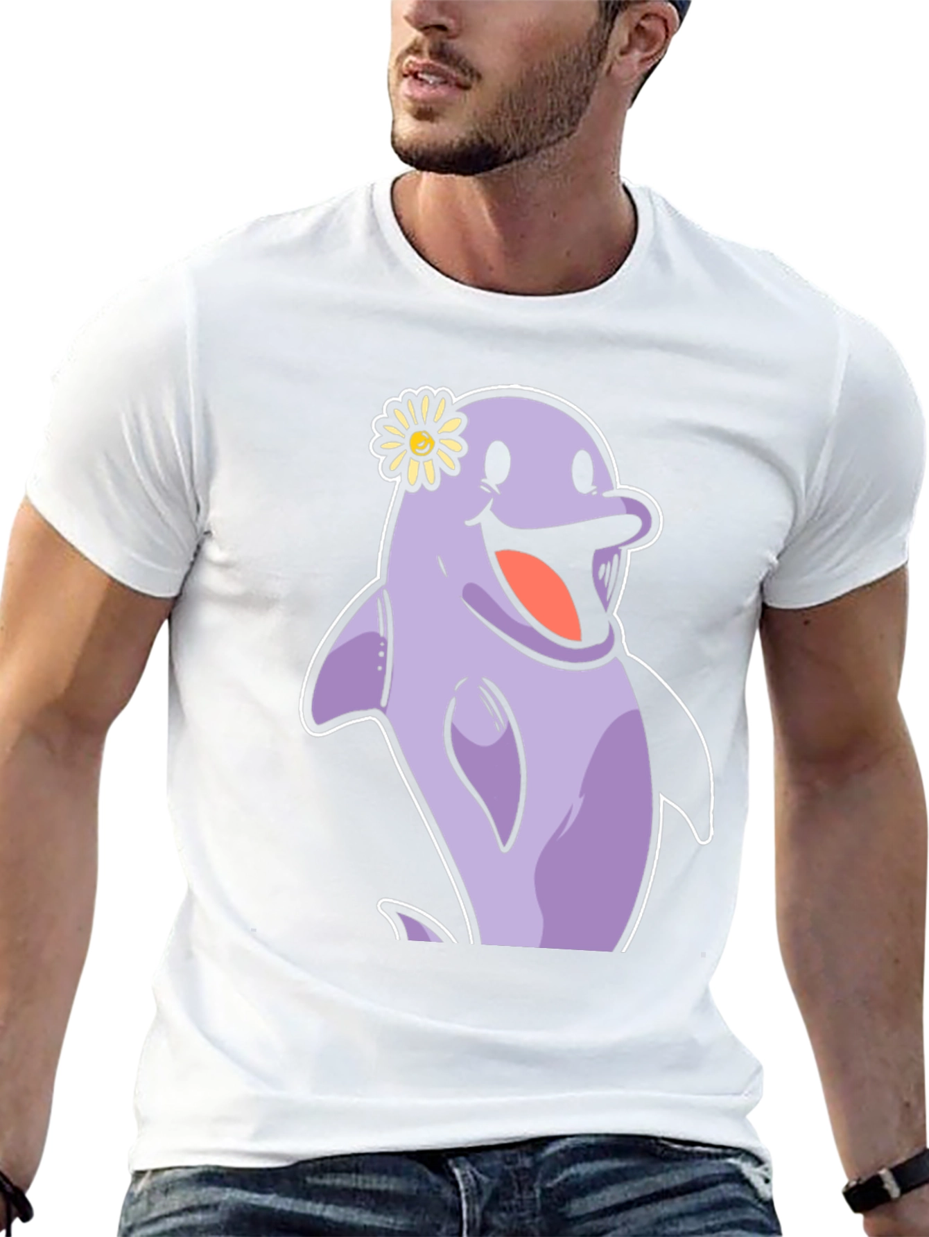 Cheerful Dolphin T-Shirt - Fun Graphic Tee