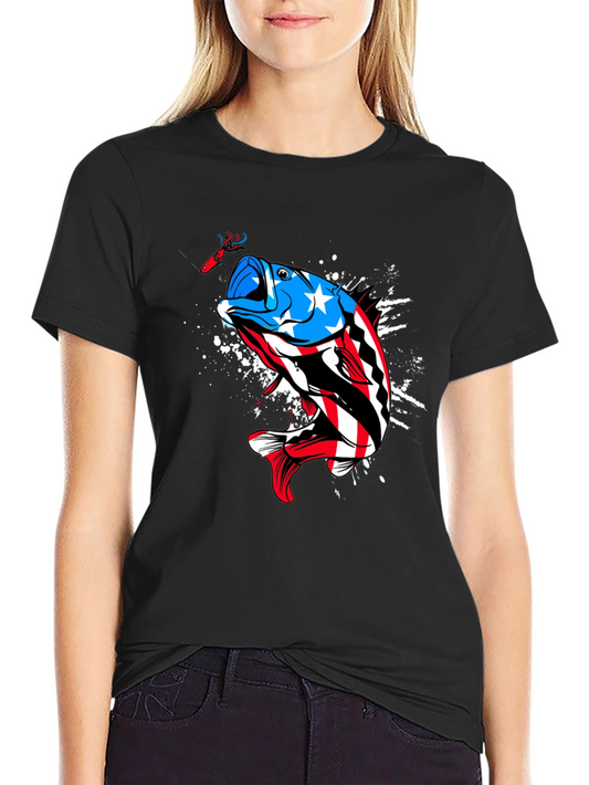 American Flag Bass Fishing Graphic Tee