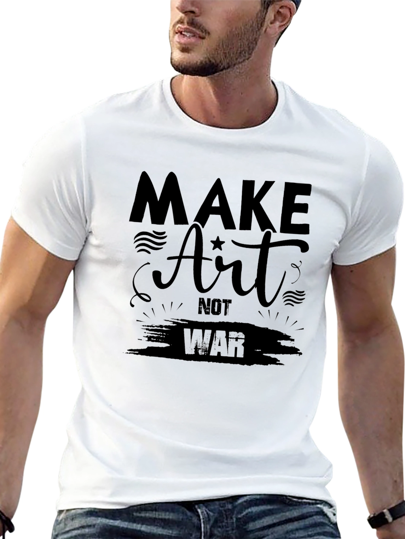 Make Art Not War Graphic Tee - Black