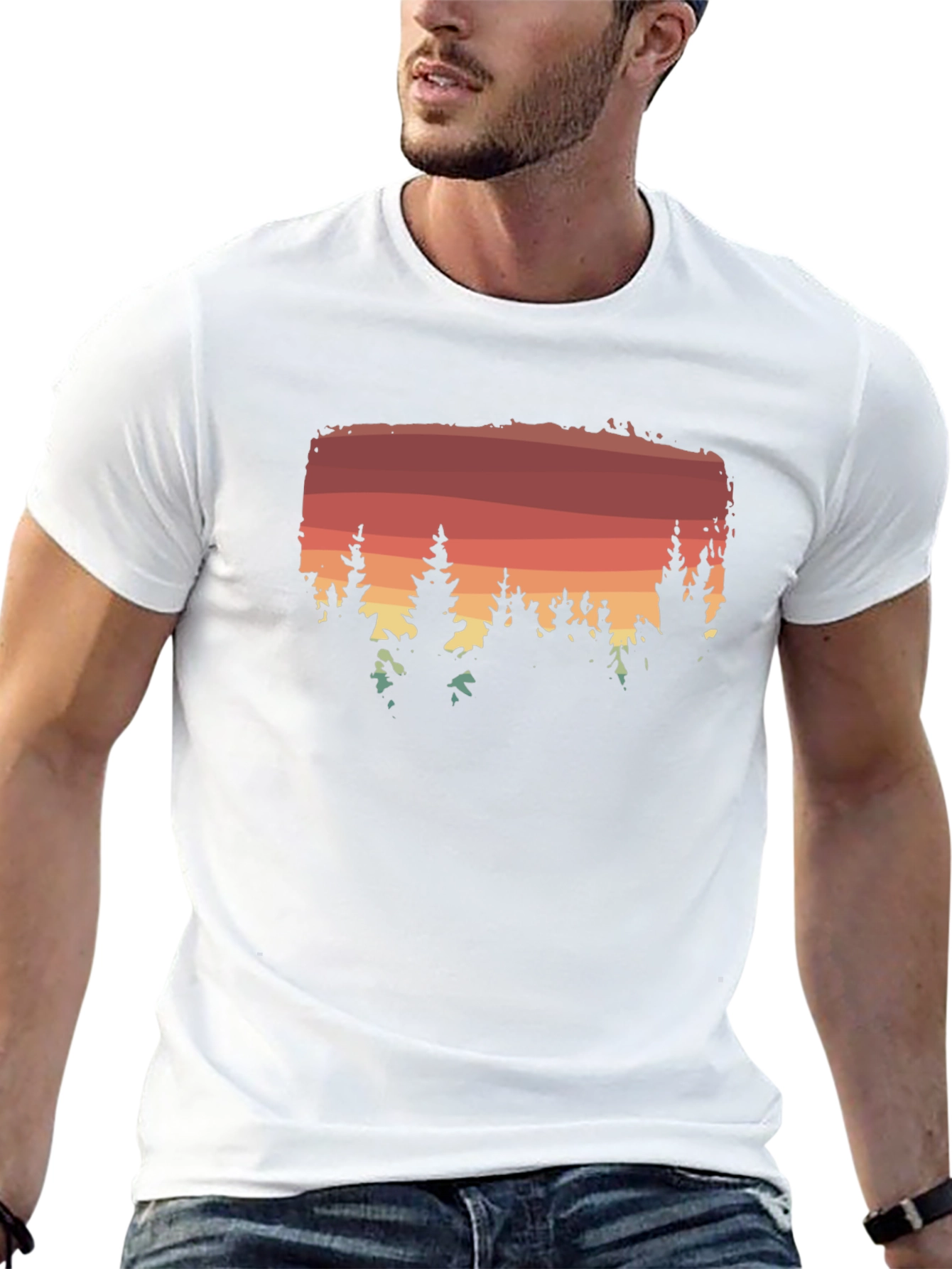 Sunset Forest Graphic Tee - Nature Lovers Shirt