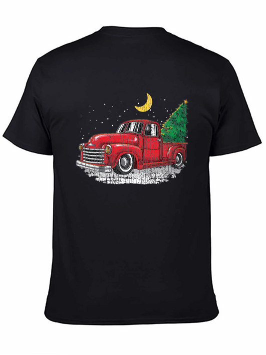 Vintage Red Truck Christmas Tree T-Shirt