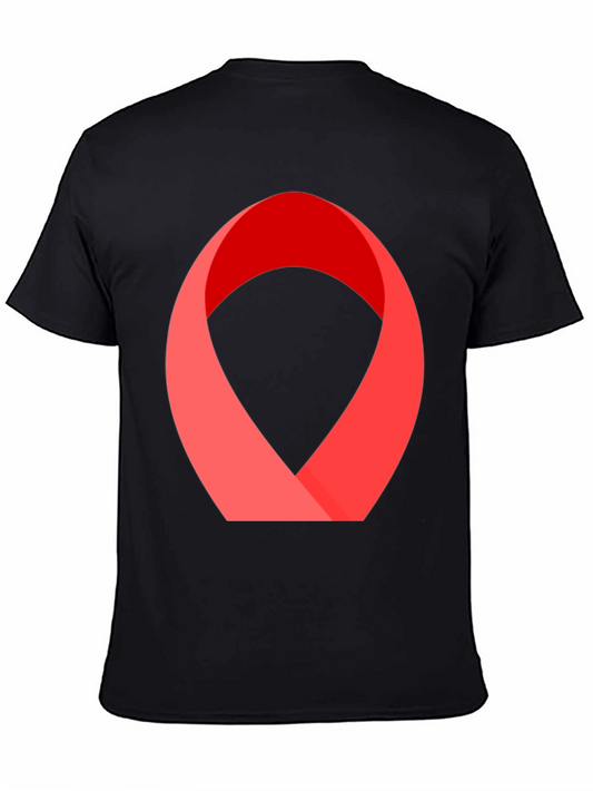 Abstract Red Ribbon Graphic Tee - Modern Casual Style