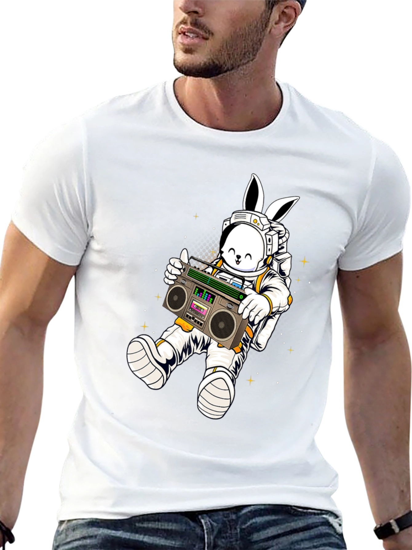 Space Bunny Boombox T-Shirt