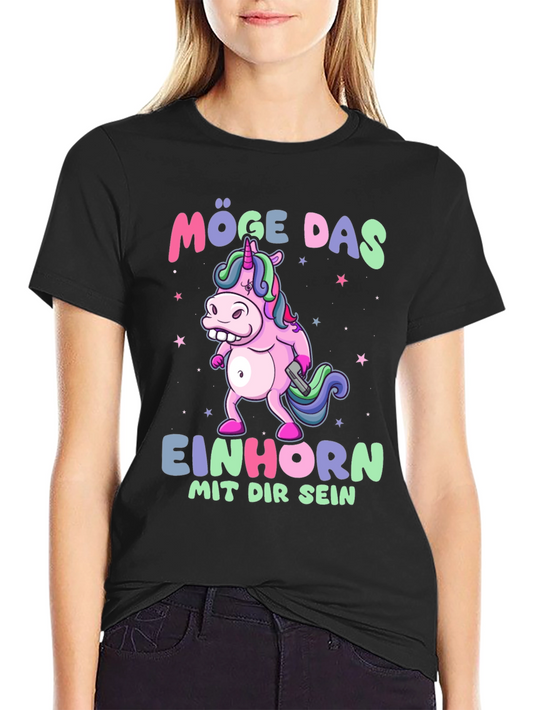 Funny Unicorn T-Shirt - Möge Das Einhorn Mit Dir Sein!