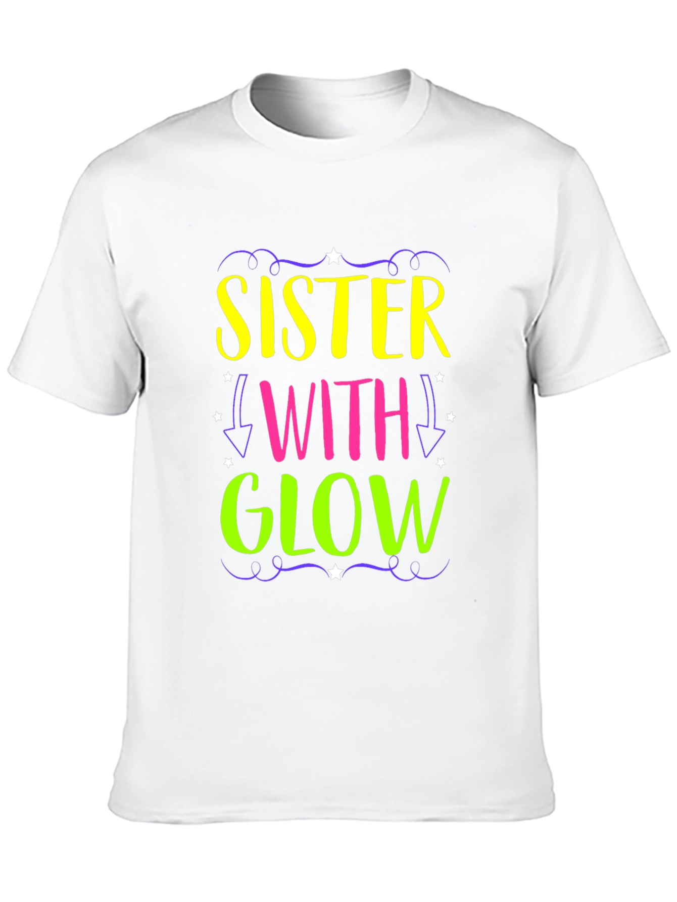 Sister with Glow Black T-Shirt