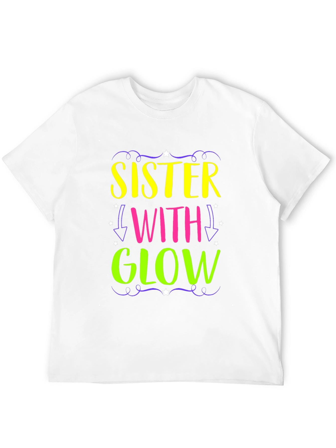 Sister with Glow Black T-Shirt