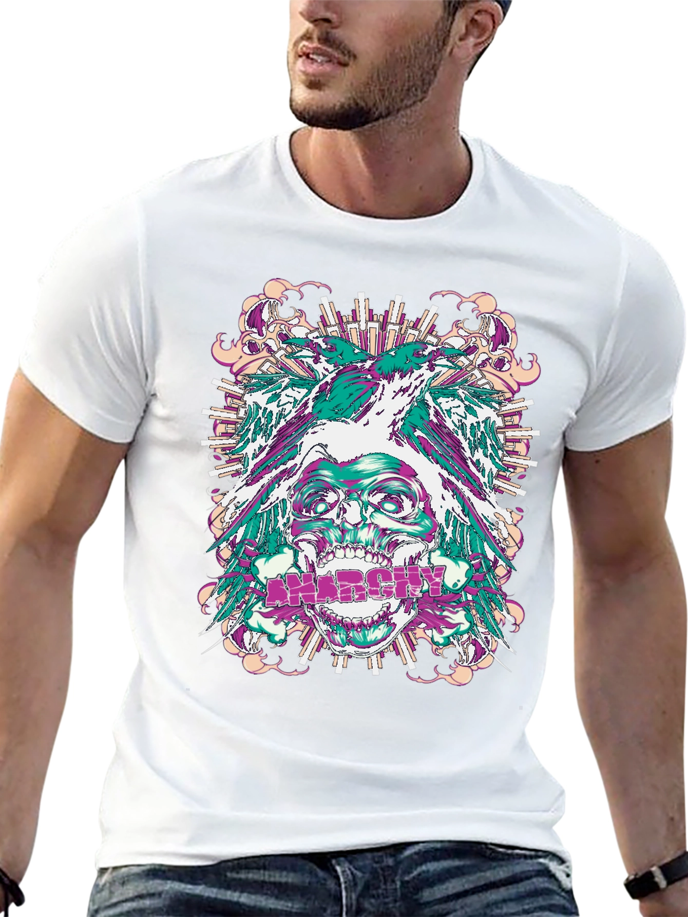Anarchy Skull Graphic Tee - Bold Streetwear