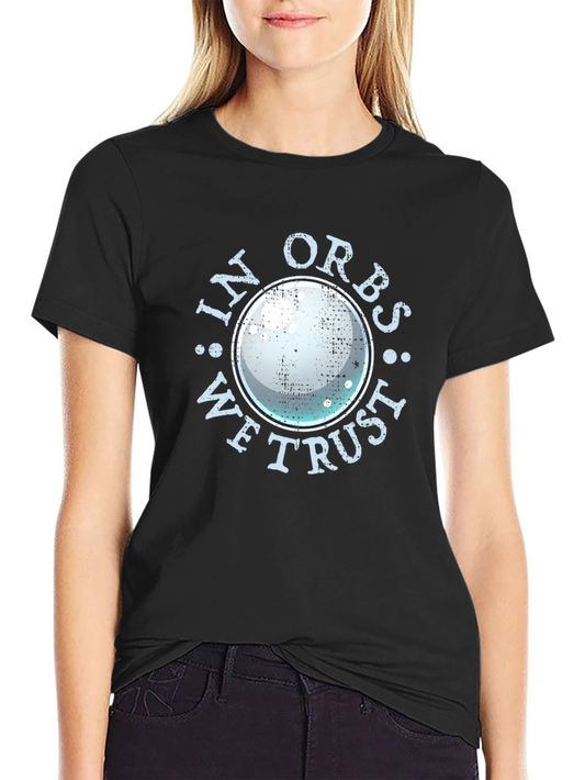 In Orbs We Trust Graphic Tee - Black Cotton T-Shirt