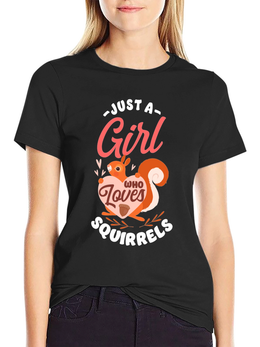 Squirrel Lover Womens Graphic Tee - Black