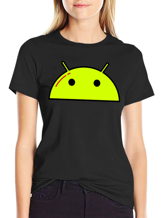Android Robot Graphic Tee - Black Casual T-Shirt