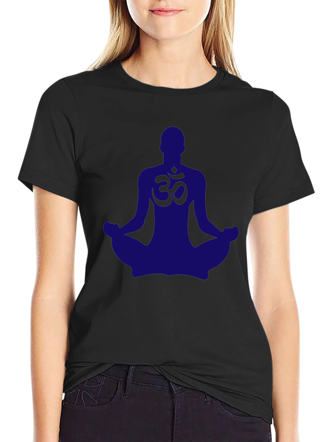 Meditating Yoga Om Symbol Graphic Tee
