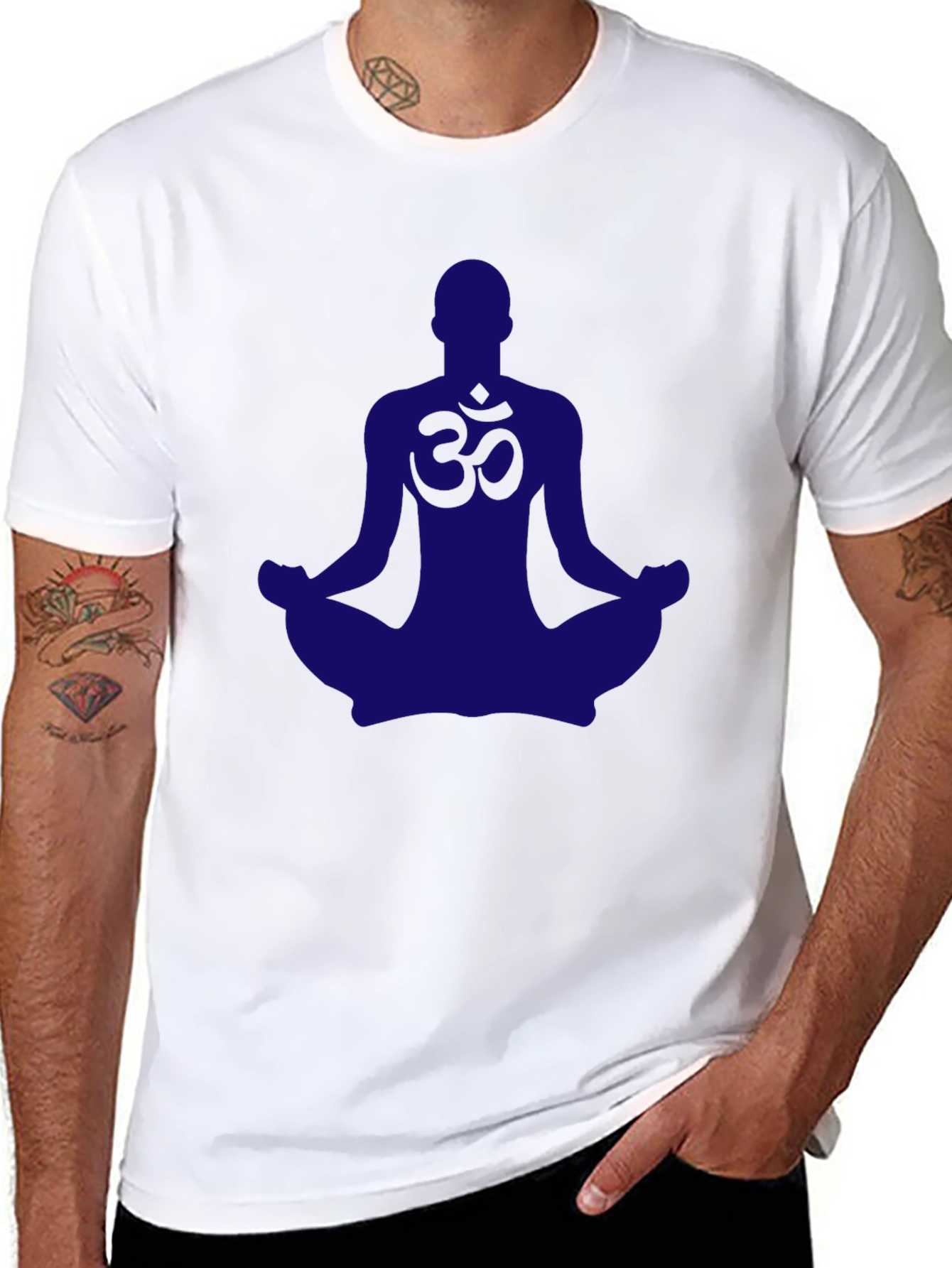 Meditating Yoga Om Symbol Graphic Tee