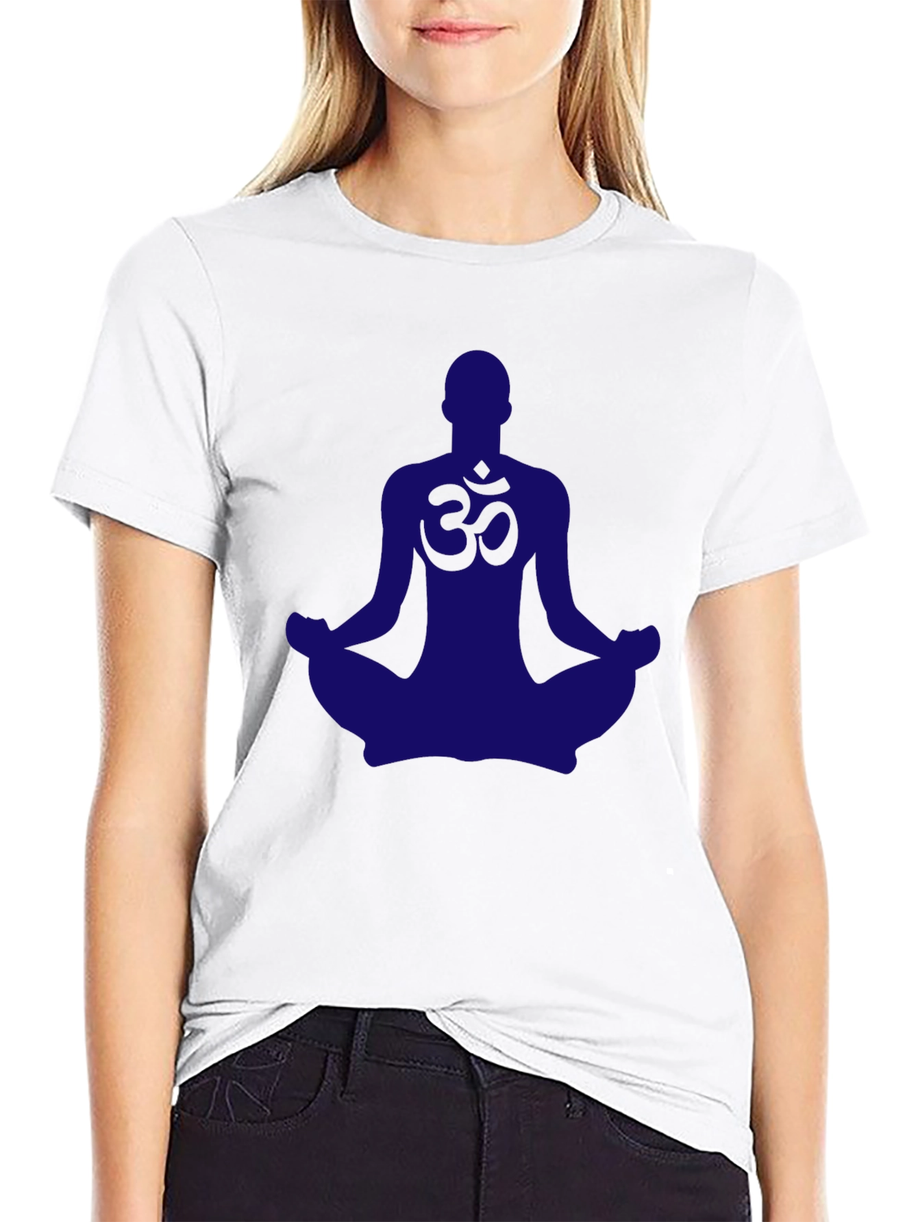 Meditating Yoga Om Symbol Graphic Tee
