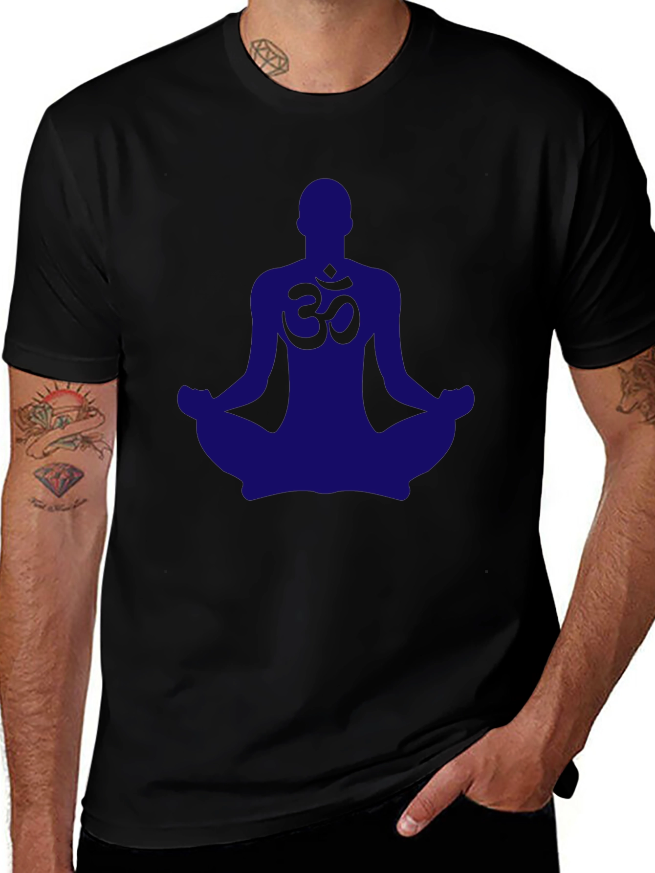 Meditating Yoga Om Symbol Graphic Tee
