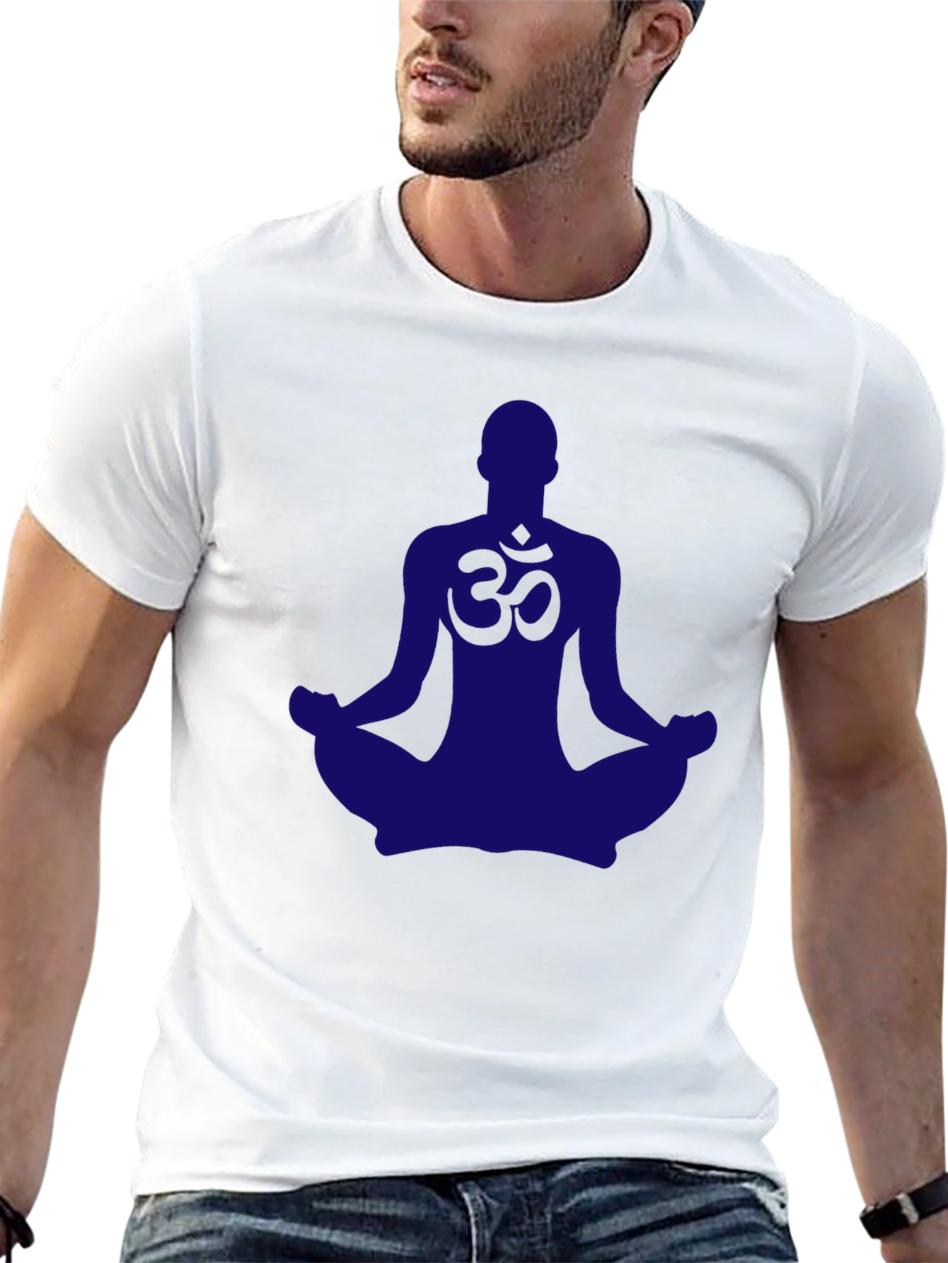 Meditating Yoga Om Symbol Graphic Tee